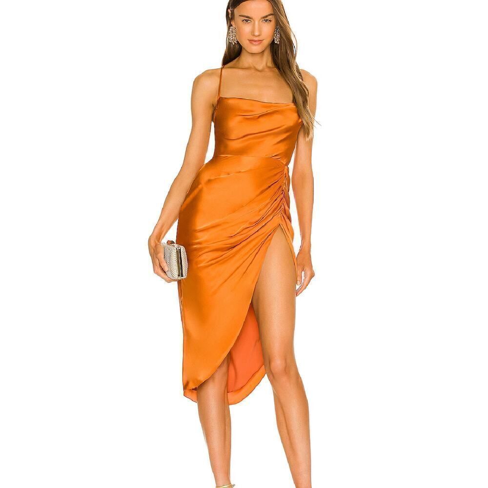 Amanda Uprichard Silk Jasalina Dress in Ginger Sz. S - Picture 1 of 6